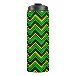 Bouteilles Isothermes Zigzag de chevron vert, noir et jaune