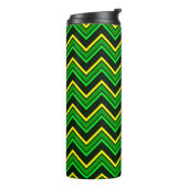 Bouteilles Isothermes Zigzag de chevron vert, noir et jaune (Tourné sur la gauche)