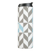 Bouteilles Isothermes ZigZag géométrique bleu et argent (Tourné sur la gauche)