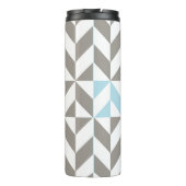 Bouteilles Isothermes ZigZag géométrique bleu et argent (Dos)