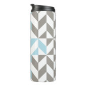 Bouteilles Isothermes ZigZag géométrique bleu et argent (Tourné sur la droite)