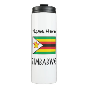 Bouteilles Isothermes Zimbabwe Drapeau du Zimbabwe Nom Personnalisé