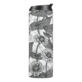 Bouteilles Isothermes Zinnias, monochrome sur blanc (Tourné sur la gauche)