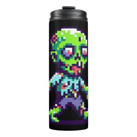 Bouteilles Isothermes zombie drôle Halloween 8 bits  (Devant)