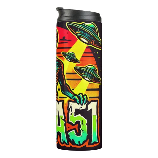 Bouteilles Isothermes Zone 51 : Graphique d'arrivée des Aliens (Tourné sur la droite)