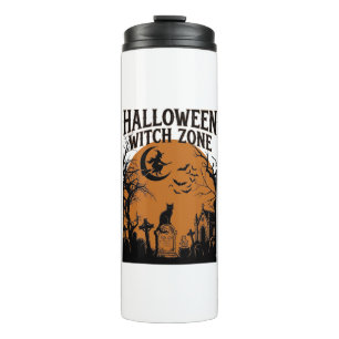 Bouteilles Isothermes Zone de sorcière d'Halloween Cimetière de chat noi