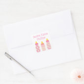 Bouteilles pour bébés roses Stickers personnalisés (Enveloppe)