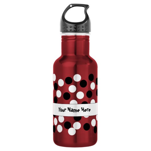 Bouteilles réutilisables à points Polka blancs et (Devant)