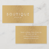 Boutique-Accessoires de mode Carte Linen Or (Devant / Derrière)