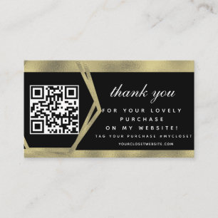 Boutique Beauty Business Bedankt Goud QR Visitekaartje