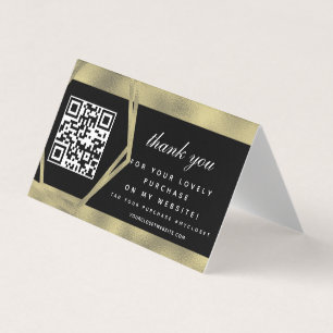 Boutique Beauty Business Bedankt Goud QR Visitekaartjes