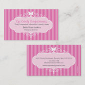 Boutique bonbon rose rayure carte de visite (Devant / Derrière)