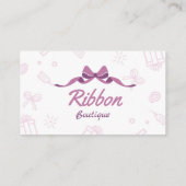 Boutique cadeaux Purple Ribbon Bow Carte de visite (Dos)
