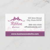 Boutique cadeaux Purple Ribbon Bow Carte de visite (Devant)