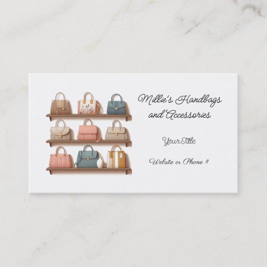 Boutique Carte de visite Accessoires pour sac à ma (Devant)