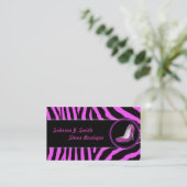 Boutique Carte de visite de chaussures rose Zebra (Debout devant)