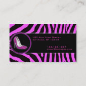 Boutique Carte de visite de chaussures rose Zebra (Dos)