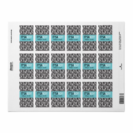 Boutique Chic Boy Mini Hershey Bar Étiquette (Feuille entière)