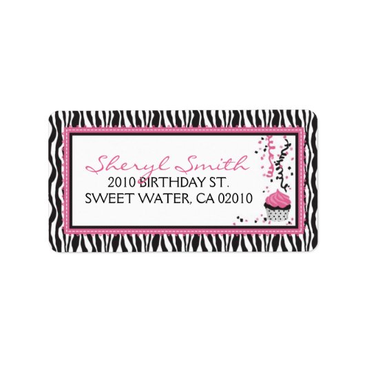 Boutique Chic Cupcake Adres Label B (Voorkant)