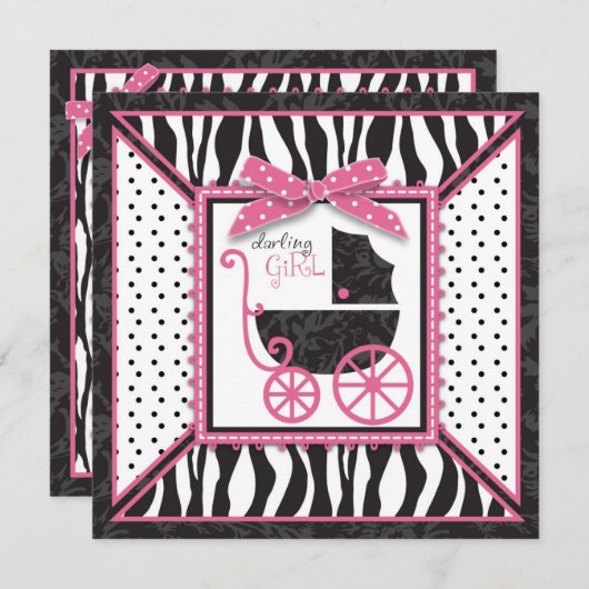 Boutique Chic Invitation Square Kaart (Voorkant / Achterkant)