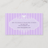 Boutique chic violet rayé carte de visite (Dos)