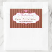 Boutique chocoladewinkel strepen bruine stickers (Tas)