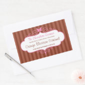 Boutique chocoladewinkel strepen bruine stickers (Envelop)