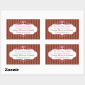 Boutique chocolat magasin rayures stickers brun (Feuille)