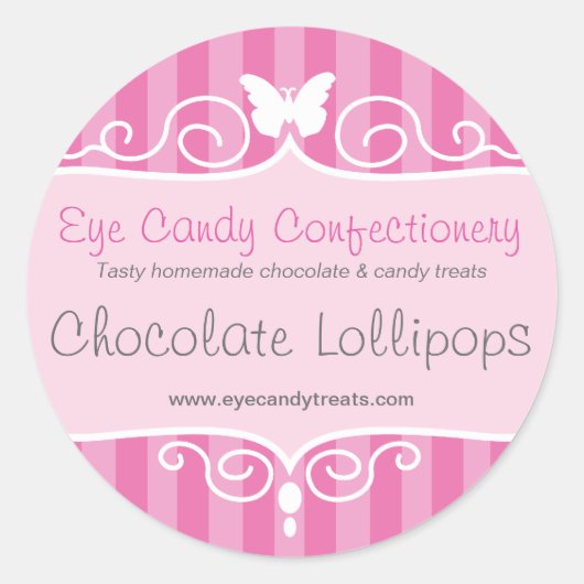 Boutique confiserie alimentaire rose autocollants  (Devant)