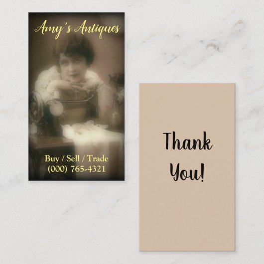 Boutique d'antiquités Cartes de visite (Devant / Derrière)