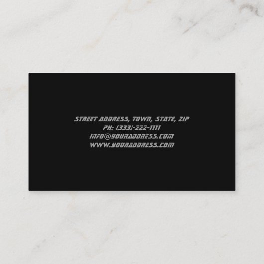 Boutique d'armes simple Carte de visite noir (Dos)