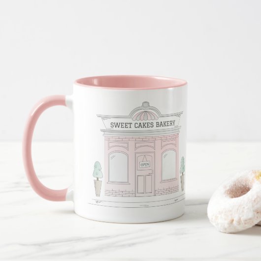 Boutique de boulangerie rose Mug | Illustration de (Avec donut)