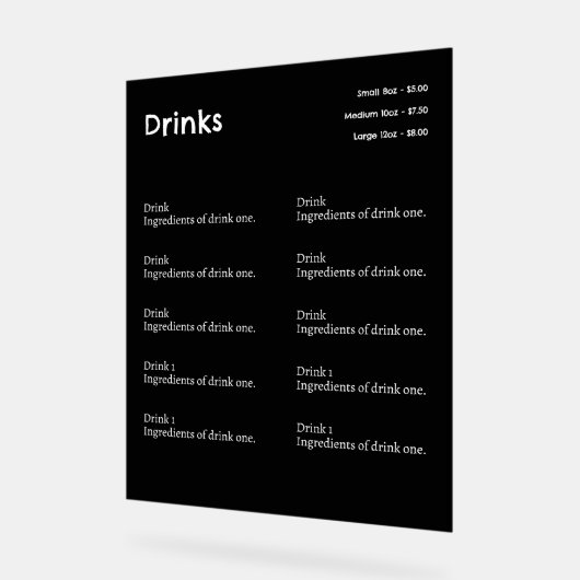 Boutique de café simple Signes de menu (Angle)