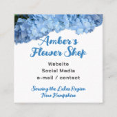 Boutique de fleurs Blue Hydrangea Cartes de visite (Devant)
