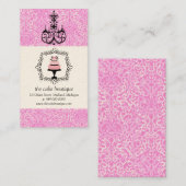 Boutique de gâteaux Cartes de visite Fancy Pink Da (Devant / Derrière)