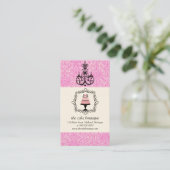 Boutique de gâteaux Cartes de visite Fancy Pink Da (Debout devant)