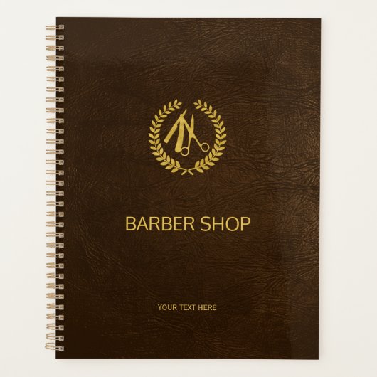 Boutique de luxe en cuir marron look or (Devant)