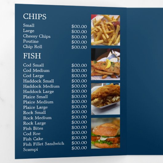 Boutique de poisson et de chips Restaurant Menu Fl (Intérieur en premier)