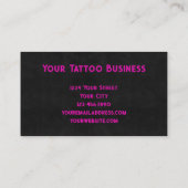 Boutique de tatouage Fille rose Carte de visite cr (Dos)