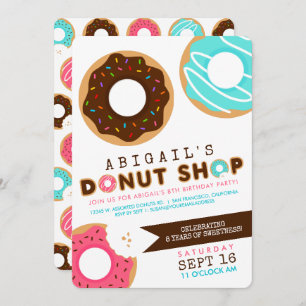 Boutique Donut Invitation de fête d'anniversaire