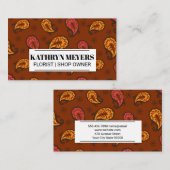 Boutique Flowers | Bloempatroon Paisley Visitekaartje (Voorkant / Achterkant)
