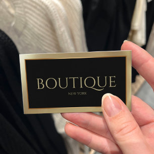 Boutique Galerie de mode Bordure dorée Carte noire