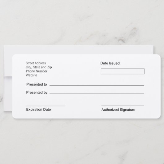 Boutique Gift Kaarten (Achterkant)