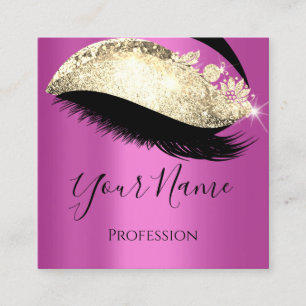 Boutique Lashes Extension Pink Gold Vierkante Visitekaartje