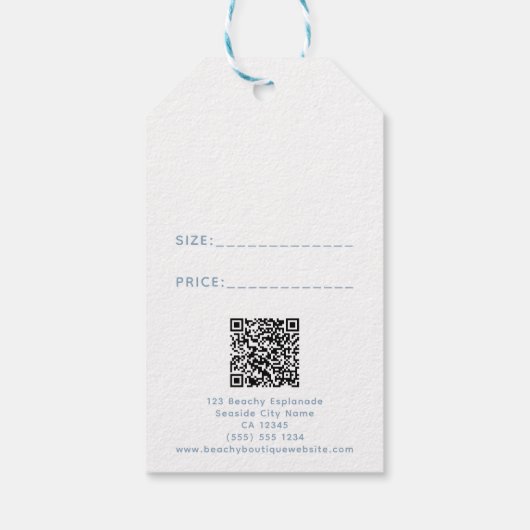 Boutique Logo Eenvoudige QR Code Grootte Prijs Cadeaulabel (Achterkant)