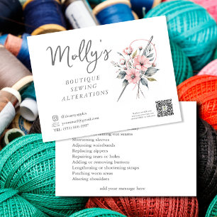 Boutique Naaien & Wijzigingen Roze & Grijs Briefkaart