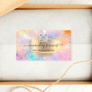 Boutique Online Shop Makeup Gold Holograaf QR-code Etiket