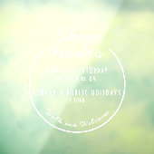 Boutique Openingstijden Venster Cling Raamsticker (Vel 3)