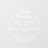 Boutique Openingstijden Venster Cling Raamsticker (Vel)