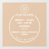 Boutique Openingstijden Venster Cling Raamsticker (Vel)